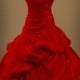 Red Gothic Wedding Dress Ball Gown