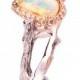 Twig Opal Engagement Ring, Opal engagement ring, Unique Engagement ring, 18K Rose Gold Opal ring, Twig Opal Ring, two tone Opal Ring