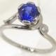 Blue Sapphire Ring with Diamond Accent - 18k Gold - Fair Trade & Eco Friendly - Natural or Chatham Sapphire - Handmade to Size