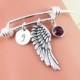 Silver Angel Wing Bangle Bracelet