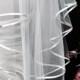 Wedding Veil, SATIN EDGE Veil, Angel-cut, Infinity Veil, 2 Layer Veil