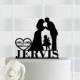 Family Wedding Cake Topper With Little Girl,Bride Groom Silhouette Wedding Cake Topper,Wedding Couple With Girl,Mr and Mrs Name Cake Topper