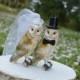 Owls wedding cake topper-Barn owls cake topper-Rustic cake topper-Rustic wedding-OWLS-snow owls