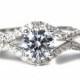 1.45 carat Round - Diamond Engagement Ring 14K white gold - Split Open Double Shank - Weddings- Luxury- Brides - Bp028