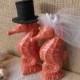 Wedding Cake Toppers Coral Ceramic Seahorse Tropical Beach Hawaii Destination Fall Orange Black Reception Decor