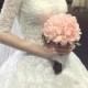 Dreamy modest half length sleeved princess ball gown wedding dress