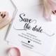 Wedding Save the Date Template - Save the Date Printable - Wedding Printable - Calligraphy save the date - Downloadable wedding 