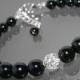 Black Pearl Bracelet Swarovski Mystic Black Pearl Wedding Bracelet Black Pearl Silver One Strand Bracelet Wedding Jewelry Bridesmaid Jewelry