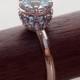 Aquamarine Crown Solitaire Rose Gold Engagement Ring Vintage / Antique Style Basket with Aquamarine 14k