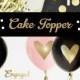 Engagement Cake Topper - Engaged Wedding Cake Topper - Gold Cake Topper - Engagement Party Decorations (EB3116) ENGAGED cake topper