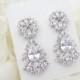 Rhinestone Bridal earrings, Wedding earrings, Crystal earrings, Chandelier earrings, CZ earrings, Bridal jewelry, Rose Gold earrings