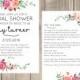 Bridal Shower Digital Invitation, Customised, Floral Design, 5x7" Invite, Information Card, Digital File