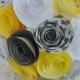 Bridal Bouquet Gray and Yellow Paper flower Bouquet Bridesmaid bouquet alternative bouquet