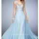 V-Neck Open Back Long Sleeveless Prom Dress by La Femme - Discount Evening Dresses 