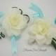 Gardenia Wrist or Pin Corsages, Wedding Flowers, Bridal Party Gift
