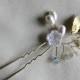 Swarovski pins freashwater pearls, pearl and crystal hair pins, gold hair pin, wedding hair pin, wedding hairpin, bridal hair pins