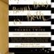 TWINS GENDER REVEAL Baby Shower Invitation Black & White Stripe Modern Gold Glitter Whimsical Neutral Free Shipping or DiY Printable - Wendy
