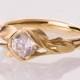 Leaves Moissanite Ring No. 6 - 14K Gold and Moissanite engagement ring, forever brilliant moissanite, Forever One moissanite engagement ring