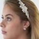Pearls Flower Bridal Headband, Bella Bridal Headband, Pearl Wedding Head band, Wedding hair accessories, Bridal Headpieces,
