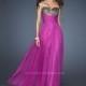 Buy Empire A-line Strapless Chiffon Nice Fuchsia Open Back Prom/evening/bridesmaid Dresses La Femme 18846 - Cheap Discount Evening Gowns