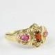 Ruby and garnet vintage ring in 9 carat gold
