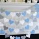 Silver Blue  White Heart Garland, Baby boy decorations, bridal shower decorations, Wedding Garland, wedding Decor, You pick the color