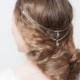 Weddding Headpiece -Bohemian Bridal Hair Accessory - crystal Head chain - Up-do Wedding Hair accessory - bun accesory