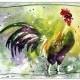 Rooster Art - Watercolor Painting - Rooster - Wall Decor, Wall Art