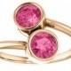 Black Friday 2016 Cyber Monday Two Stone 5mm Pink Tourmaline Bypass Ring 14k Rose Gold