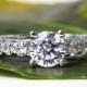2.71 carats - Round cut Diamond Engagement Ring - 14k White gold-  weddings - brides - Bp008