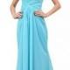 Angelia Bridal A-Line Chiffon Bridesmaid Dress Strapless Long Prom Evening Gown (8,Sky Bule)
