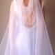 Draped Veil -- ANY LENGTH - drape Plain cut edge veil Vintage Inspired 1 Tier 1t veil wedding Bridal Cathedral length 1930's 1920's wedding