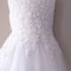 White Flower Girl Dress- White Lace Flower Girl Dress- Couture Flower Girl Dress- Birthday Lace Girl Dress