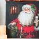 Christmas Lighted Canvas Decoration with Santa Claus
