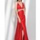 Jovani Satin Prom Dress 71797 with Beads and Cut Out Sides - Brand Prom Dresses