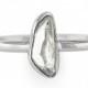 Clear Uncut .93 Carat Diamond Engagement Ring