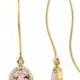 4 Carat Morganite & Diamond Earrings 14k Yellow Gold, Anniversary Gifts, Wedding Jewelry