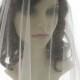 drop veil - wedding veil with vintage style headpiece - Lucrezia