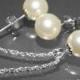 Ivory Pearl Earrings&Necklace Bridal Set Swarovski 8mm Pearl Sterling Silver Wedding Jewelry Set Simple Pearl Set Bridesmaids Pearl Jewelry
