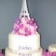 10 Inch Sparkling Silver Paper Eiffel Tower Paris Theme Wedding Cake Topper