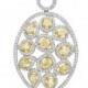 Yellow Diamond & White Diamond Pendant 18k White Gold, Yellow Diamond Necklaces