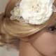Bridal Head piece, Bridal Hair Comb, Wedding Hair Comb, bridal Fascinator, Bridal Hair Clip, Wedding Fascinator, Ivory lace flower HB294