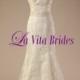 Cap sleeves lace tulle wedding dress with low back