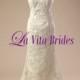 V neck full lace column wedding dress with cut out back