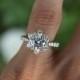 1 Carat Forever One Moissanite & Diamond Flower Lotus Halo Engagement Ring - Diamond Bloom - Engagement Rings for Women