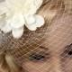 Woodland wreath, Bridal Veil, Wedding Veil, Face Veil, Birdcage Veil, mini veil, Blusher veil, lace Flower Fascinator, Head piece