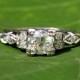 ART DECO - PLATINUM Diamond Engagement Ring - Antique  style .85 carats - Custom made - weddings - brides - luxury -  BpD02