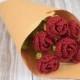Paper Wrapped Romance Rose Crochet Bridal Bouquet: home decor, gift, valentines gift, wedding bouquet, party decor, decoration, hand bouquet