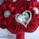 Bridesmaid's bouquet, Wedding Toss bouquet, red bouquet, mini bouquet, Unique Wedding Bridal Bouquet, Wedding Accessories, Wedding set
