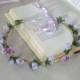 Boho Chic bridal headpiece Lavender floral crown spring Flower girl halo Hair wedding Accessories artificial Woodland Wreath